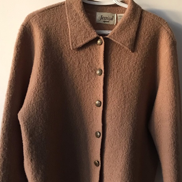 Vintage wool camel cardigan - Picture 3 of 9